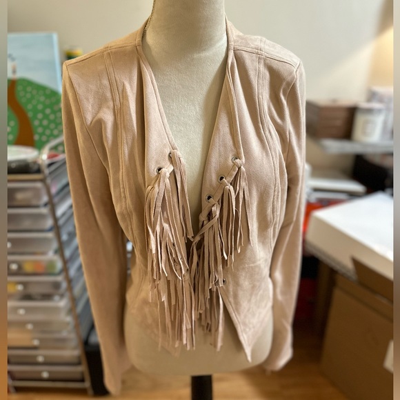 NBD Suede Fringe Jacket - Picture 1 of 6